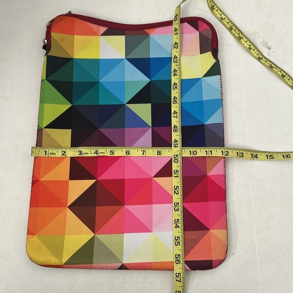 IE Laptop Sleeve Pouch Bright Rainbow Kaleidoscope Neoprene 16